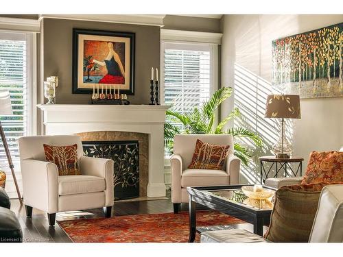 36 Mcgrath Court, Dundas, ON - Indoor Photo Showing Living Room With Fireplace