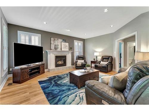 636 Greenravine Drive, Ancaster, ON - Indoor Photo Showing Living Room With Fireplace