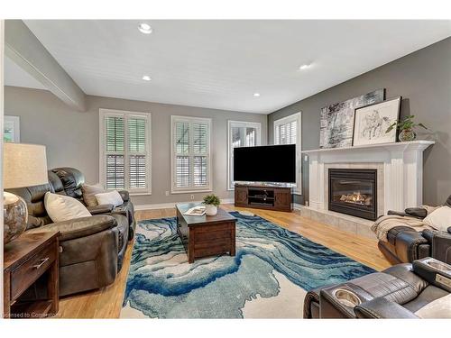 636 Greenravine Drive, Ancaster, ON - Indoor Photo Showing Living Room With Fireplace