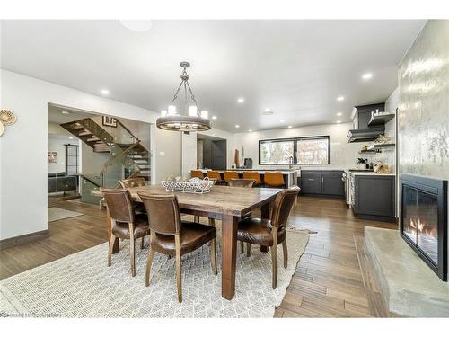 314 Brant School Road, Brantford, ON - Indoor Photo Showing Dining Room With Fireplace