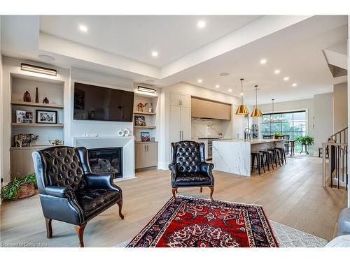 11 Church Street, Ancaster, ON - Indoor Photo Showing Living Room With Fireplace