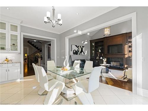 1290 Lakebreeze Drive, Mississauga, ON - Indoor Photo Showing Dining Room With Fireplace