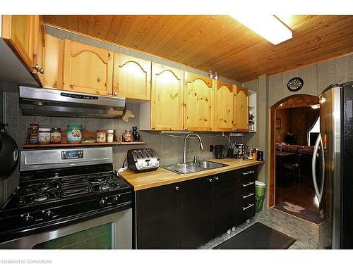 443 Cannon Street E, Hamilton, ON - Indoor Photo Showing Kitchen With Double Sink