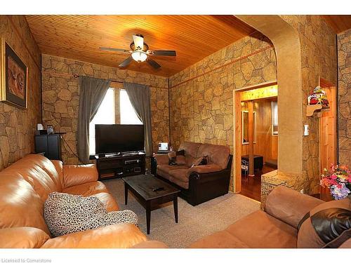 443 Cannon Street E, Hamilton, ON - Indoor Photo Showing Living Room With Fireplace