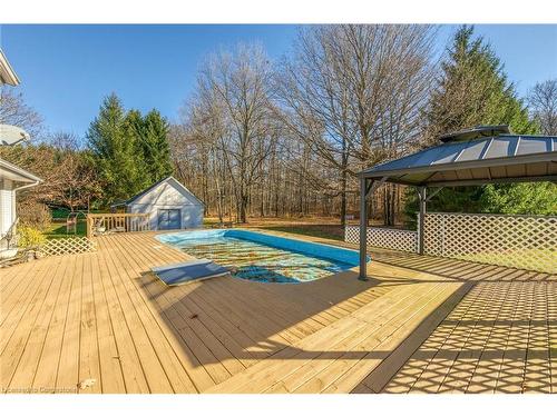 1500 Concession 7 Townsend Road, Waterford, ON - Outdoor With Above Ground Pool With Deck Patio Veranda