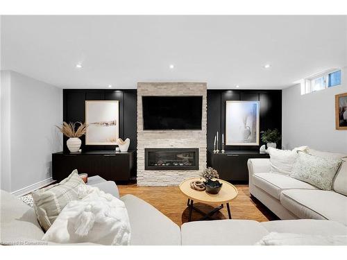 53 Diana Avenue, Grimsby, ON - Indoor Photo Showing Living Room With Fireplace