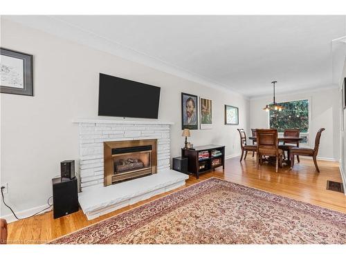 375 Clarendon Drive, Ancaster, ON - Indoor Photo Showing Living Room With Fireplace