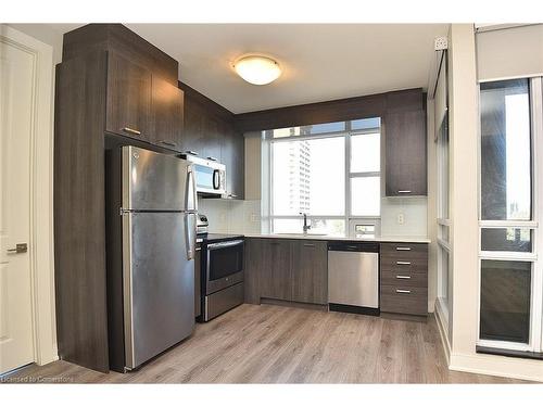 603-150 Main Street W, Hamilton, ON - Indoor Photo Showing Kitchen With Stainless Steel Kitchen