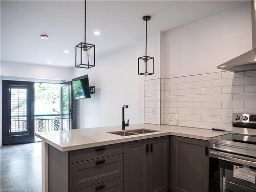 1-284 James Street N, Hamilton, ON - Indoor Photo Showing Kitchen With Double Sink