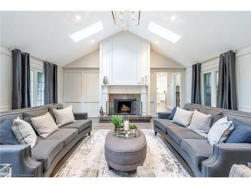 138 Uphill Court, Ancaster, ON - Indoor Photo Showing Living Room With Fireplace