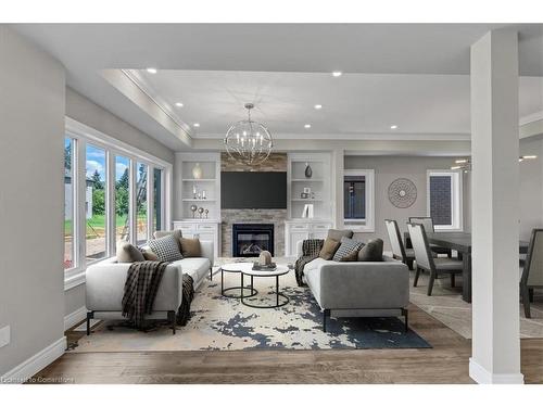 15 Roselawn Avenue, Ancaster, ON - Indoor Photo Showing Living Room With Fireplace