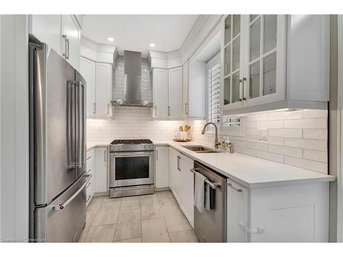 42 Stevenson Street, Hamilton, ON - Indoor Photo Showing Kitchen With Stainless Steel Kitchen With Double Sink With Upgraded Kitchen