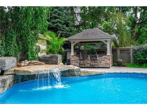 115 Rosemary Lane, Ancaster, ON - Outdoor With In Ground Pool With Deck Patio Veranda With Backyard