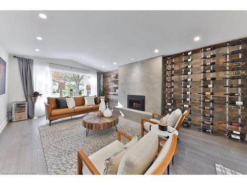 3512 Rubens Court, Burlington, ON - Indoor Photo Showing Living Room With Fireplace