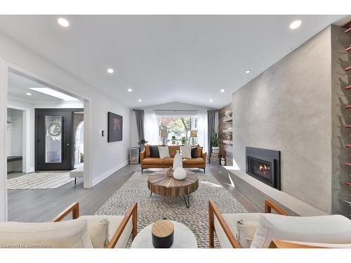 3512 Rubens Court, Burlington, ON - Indoor Photo Showing Living Room With Fireplace