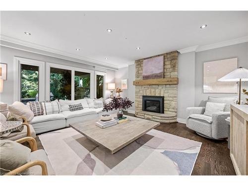 185 Central Drive, Ancaster, ON - Indoor Photo Showing Living Room With Fireplace