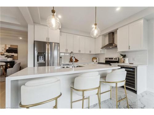 245 Dicenzo Drive, Hamilton, ON - Indoor Photo Showing Kitchen With Stainless Steel Kitchen With Double Sink With Upgraded Kitchen