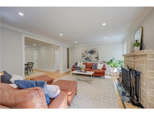 66 Park Avenue E, Burlington, ON - Indoor Photo Showing Living Room With Fireplace