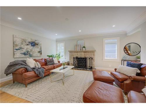 66 Park Avenue E, Burlington, ON - Indoor Photo Showing Living Room With Fireplace