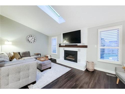 51 Branthaven Drive, Hamilton, ON - Indoor Photo Showing Living Room With Fireplace