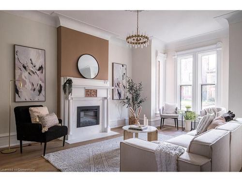 109 East Avenue S, Hamilton, ON - Indoor Photo Showing Living Room With Fireplace