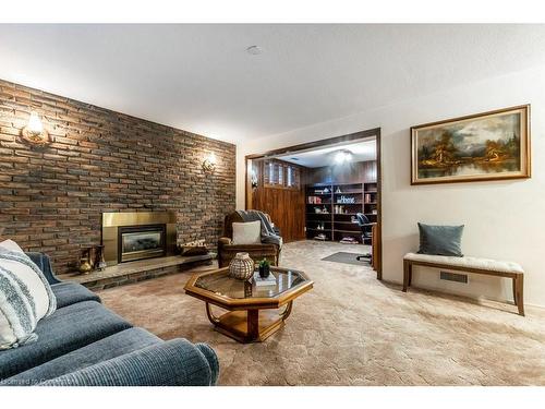 39 San Francisco Avenue, Hamilton, ON - Indoor Photo Showing Living Room With Fireplace