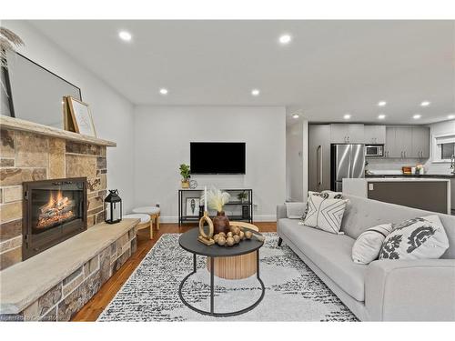 1383 Royal Drive, Burlington, ON - Indoor Photo Showing Living Room With Fireplace