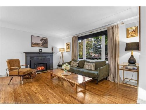 8 Desjardins Avenue, Dundas, ON - Indoor Photo Showing Living Room With Fireplace