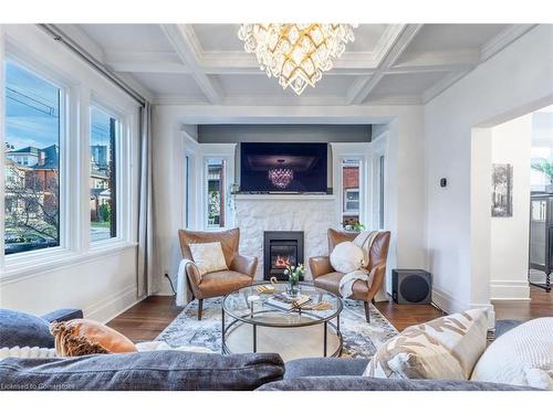 86 Eastbourne Avenue, Hamilton, ON - Indoor Photo Showing Living Room With Fireplace