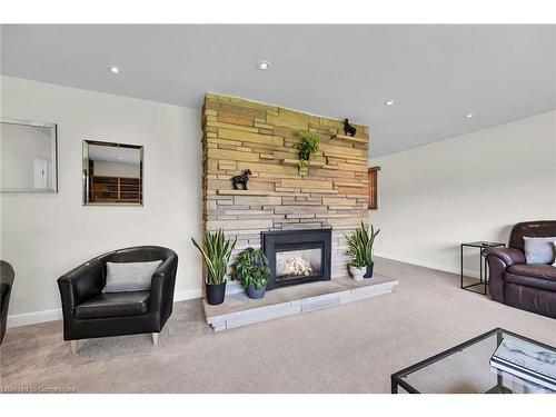 166 Rifle Range Road, Hamilton, ON - Indoor Photo Showing Living Room With Fireplace