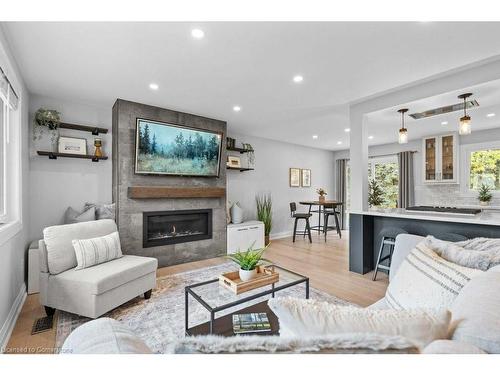 11 Garwood Avenue, Flamborough, ON - Indoor Photo Showing Living Room With Fireplace