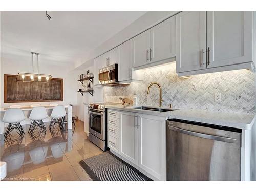 37 Celestial Crescent, Hamilton, ON - Indoor Photo Showing Kitchen With Stainless Steel Kitchen With Double Sink With Upgraded Kitchen