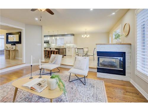 129 Dorchester Drive, Grimsby, ON - Indoor Photo Showing Living Room With Fireplace