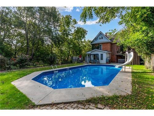 94 Sutherland Street W, Caledonia, ON - Outdoor With In Ground Pool With Backyard