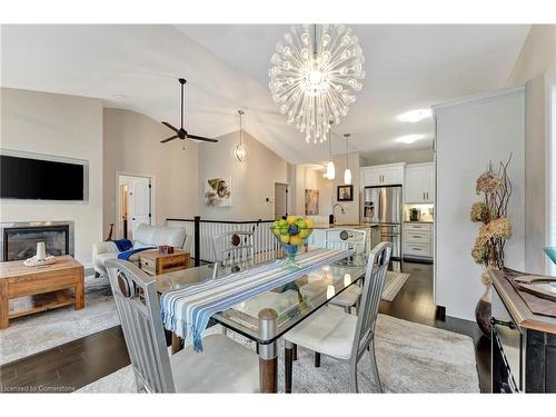 35 Viking Lane, Port Dover, ON - Indoor Photo Showing Dining Room With Fireplace