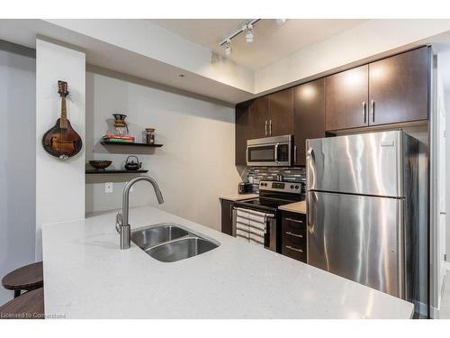 206-85 Robinson Street Street, Hamilton, ON - Indoor Photo Showing Kitchen With Double Sink