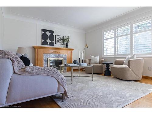 1371 Mountain Grove Avenue, Burlington, ON - Indoor Photo Showing Living Room With Fireplace