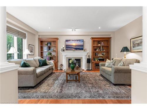 35 Oldmill Road, Ancaster, ON - Indoor Photo Showing Living Room With Fireplace