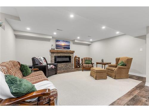 35 Oldmill Road, Ancaster, ON - Indoor Photo Showing Basement With Fireplace