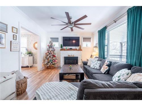 529 Forks Road, Welland, ON - Indoor Photo Showing Living Room With Fireplace