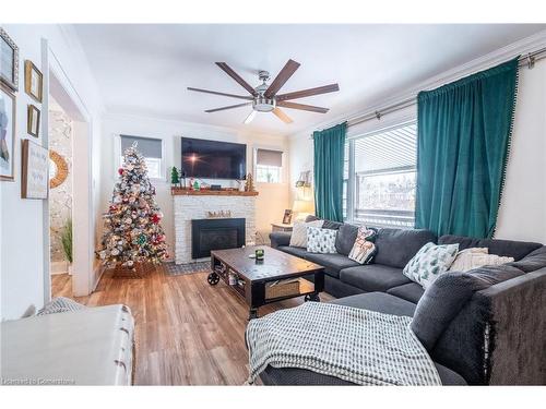 529 Forks Road, Welland, ON - Indoor Photo Showing Living Room With Fireplace