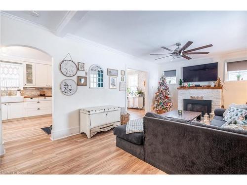 529 Forks Road, Welland, ON - Indoor Photo Showing Living Room With Fireplace