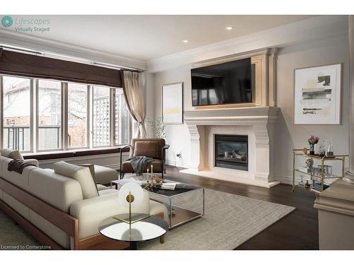 35 Holkham Avenue, Ancaster, ON - Indoor Photo Showing Living Room With Fireplace