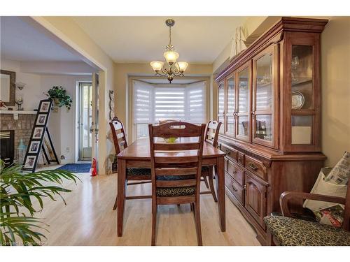 180 Dicenzo Drive, Hamilton, ON - Indoor Photo Showing Dining Room With Fireplace