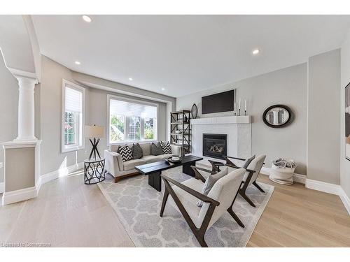 2557 Armour Crescent, Burlington, ON - Indoor Photo Showing Living Room With Fireplace