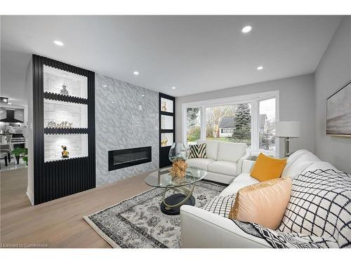 75 Randall Avenue, Hamilton, ON - Indoor Photo Showing Living Room With Fireplace