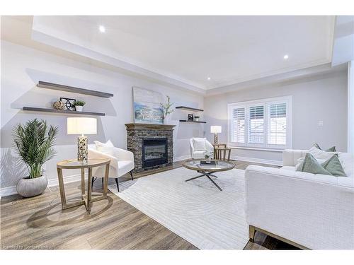 23 Blackburn Lane, Hamilton, ON - Indoor Photo Showing Living Room With Fireplace