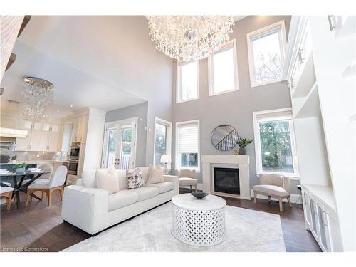 430 Stanfield Drive, Oakville, ON - Indoor Photo Showing Living Room With Fireplace