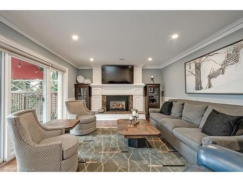 2428 Lakeshore Road, Burlington, ON - Indoor Photo Showing Living Room With Fireplace