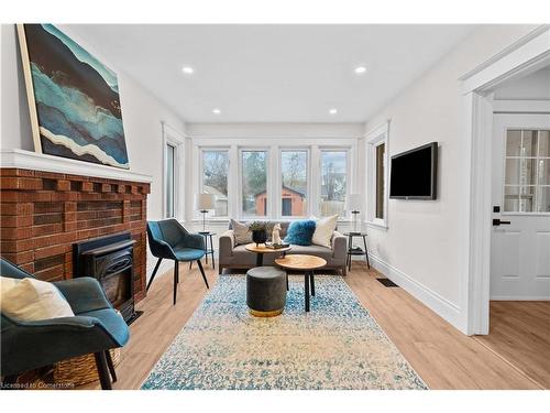 69 Roxborough Avenue, Hamilton, ON - Indoor Photo Showing Living Room With Fireplace